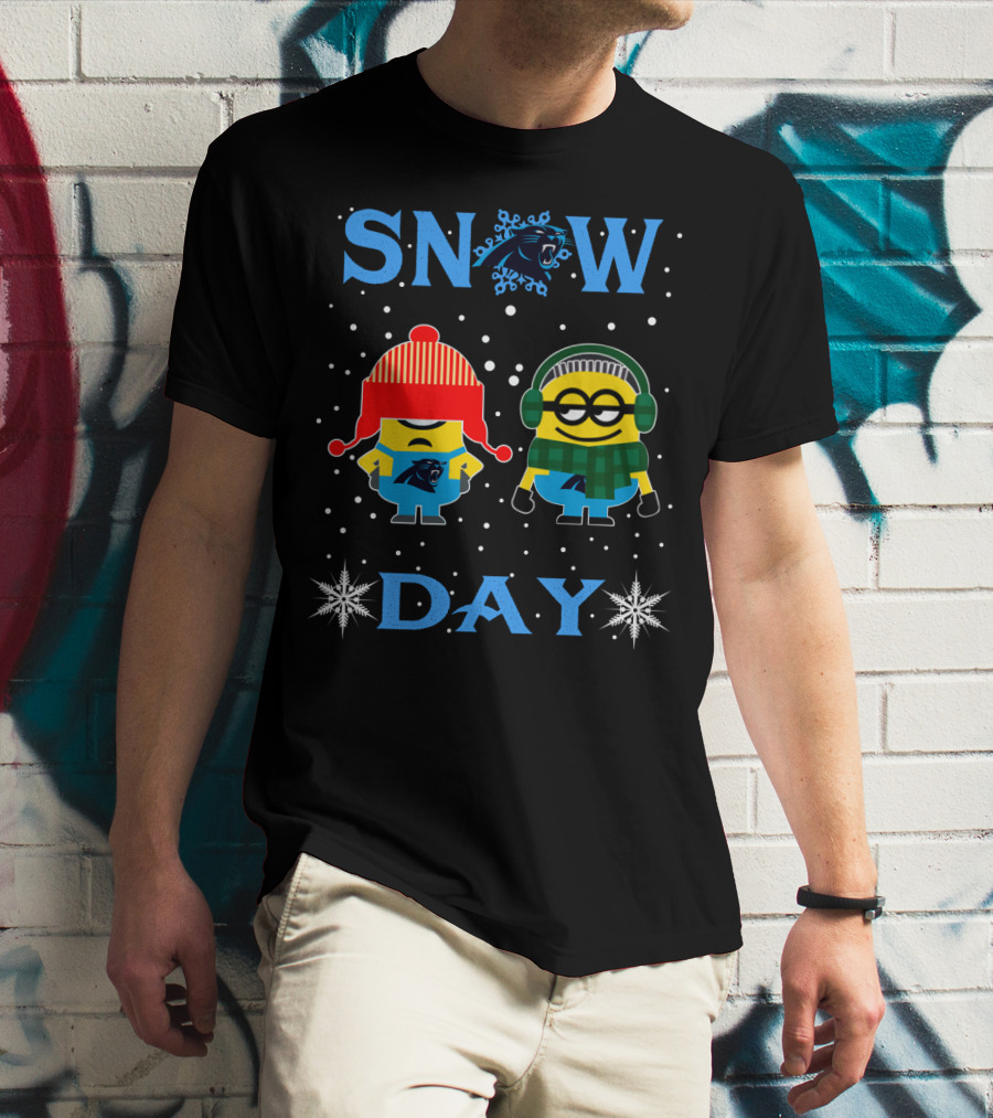 Carolina Panthers Snow Day Minions Winter Fun T-Shirt