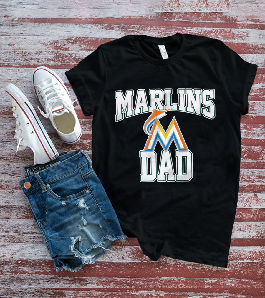Marlins Dad Baseball Fan Apparel Miami Sports Gift T-Shirt