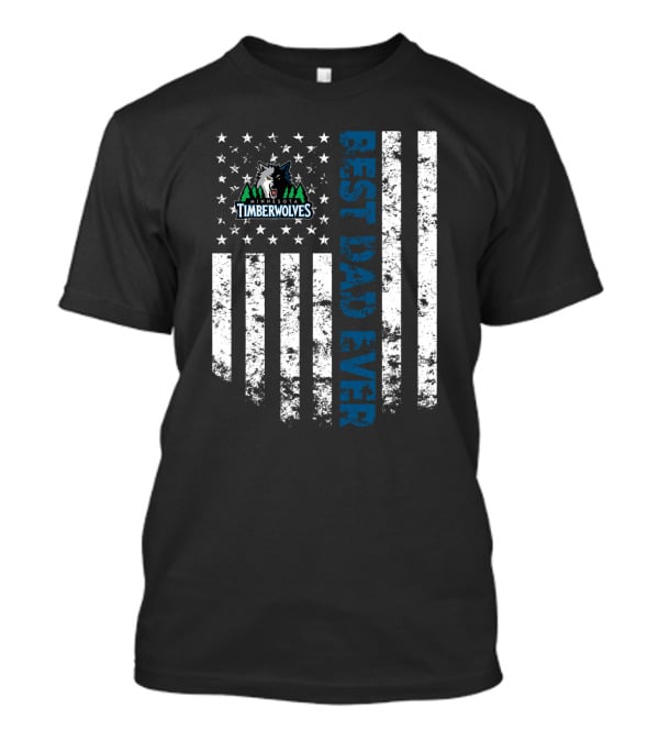 Best Minnesota Timberwolves Dad Ever American Flag Style T-Shirt