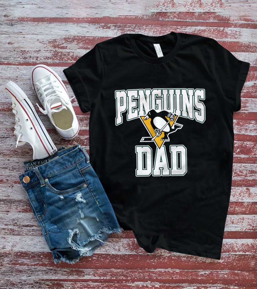 Pittsburgh Penguins Dad Logo Hockey Enthusiast T-Shirt