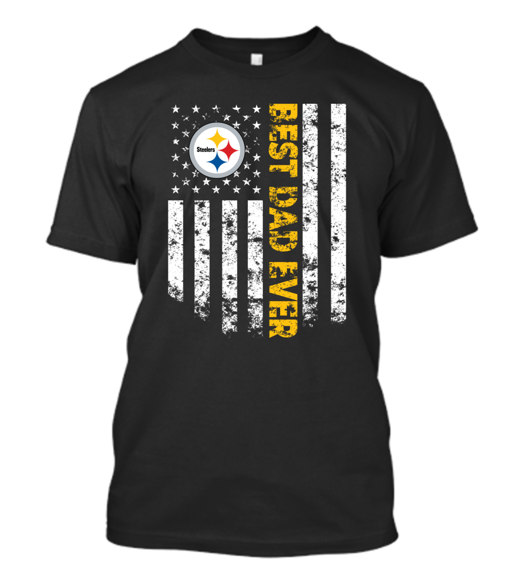 Pittsburgh Steelers Best Dad Ever Flag T-Shirt