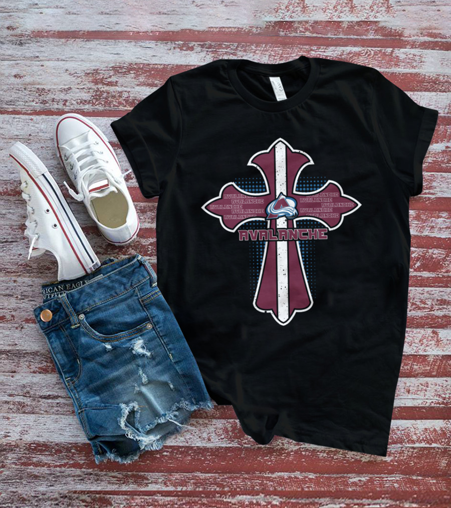 Avalanche Cross For Jesus And Colorado Avalanche Enthusiasts T-Shirt