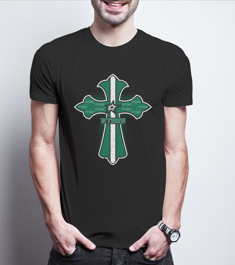 Cross With Jesus Faith And Dallas Stars Fans Unity T-Shirt