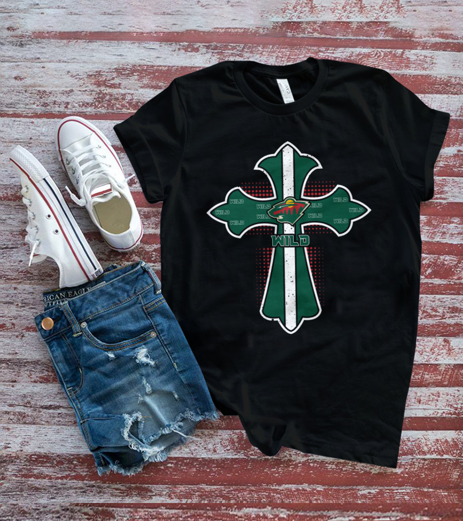 Wild Cross For Jesus And Minnesota Fans Iconic Logo Representation T-Shirt
