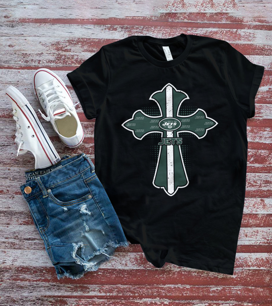 Cross For Jesus Featuring New York Jets Logo And Fans Symbolism T-Shirt