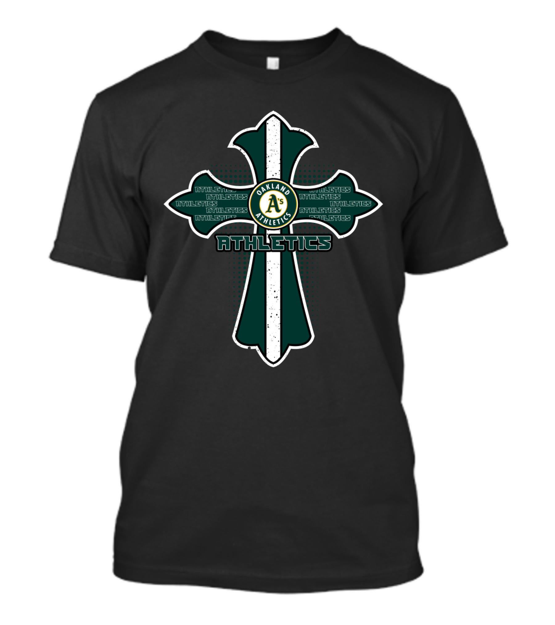 Oakland Athletics A's Cross Athletics Fans Christian Iconography T-Shirt
