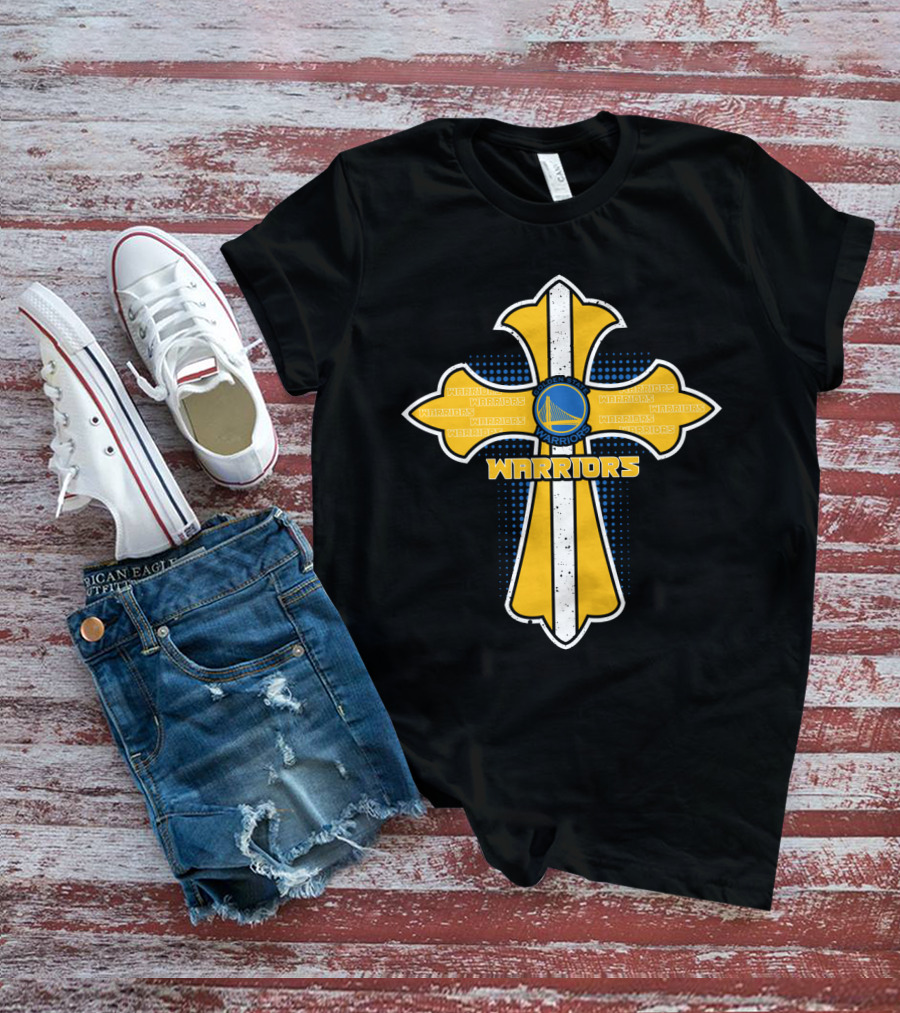 Warriors Cross Golden State Fans Jesus Faith Symbol T-Shirt