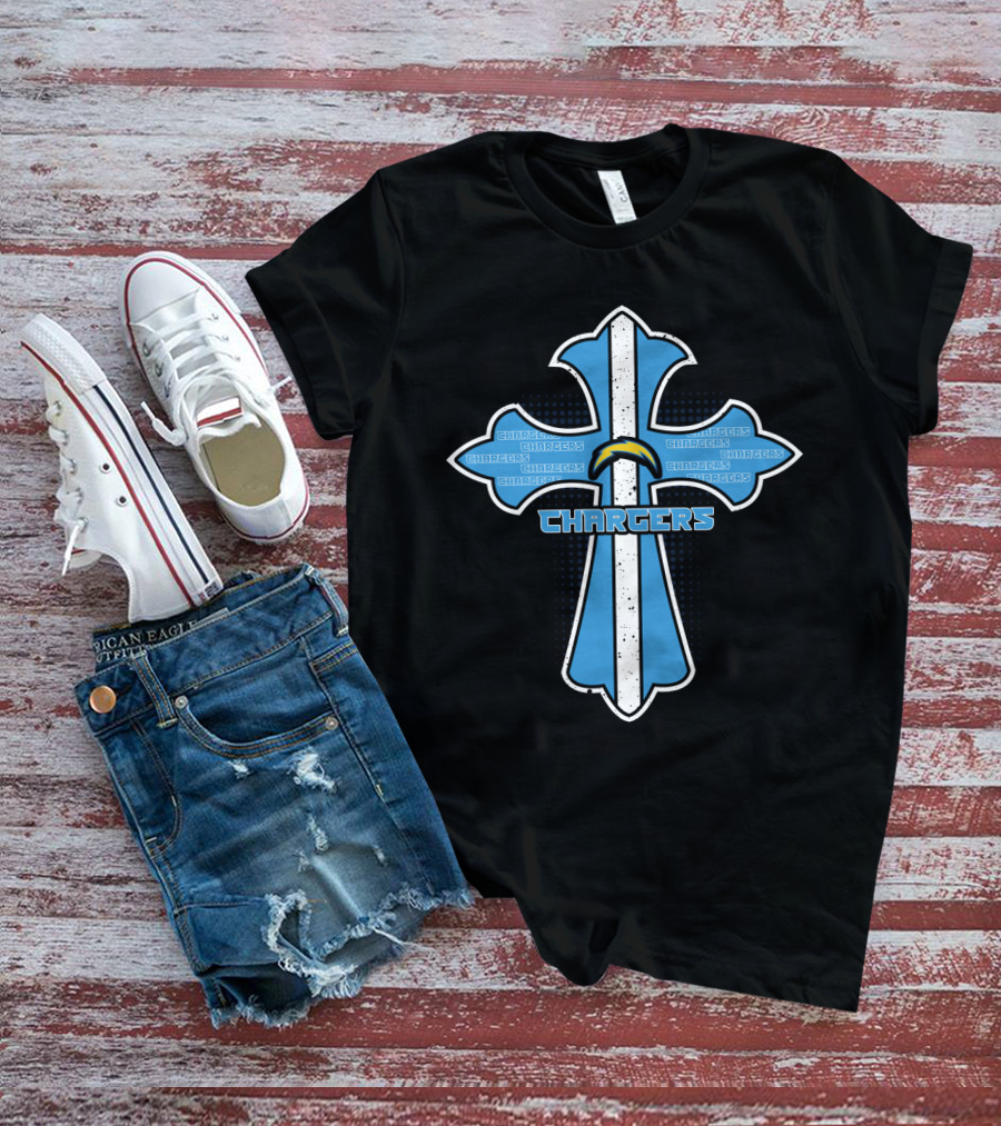 Cross Chargers Jesus Fans Los Angeles Chargers T-Shirt