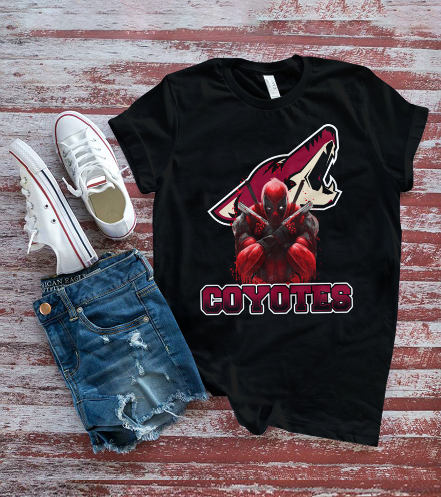 Arizona Coyotes Deadpool Logo Crossover T-Shirt