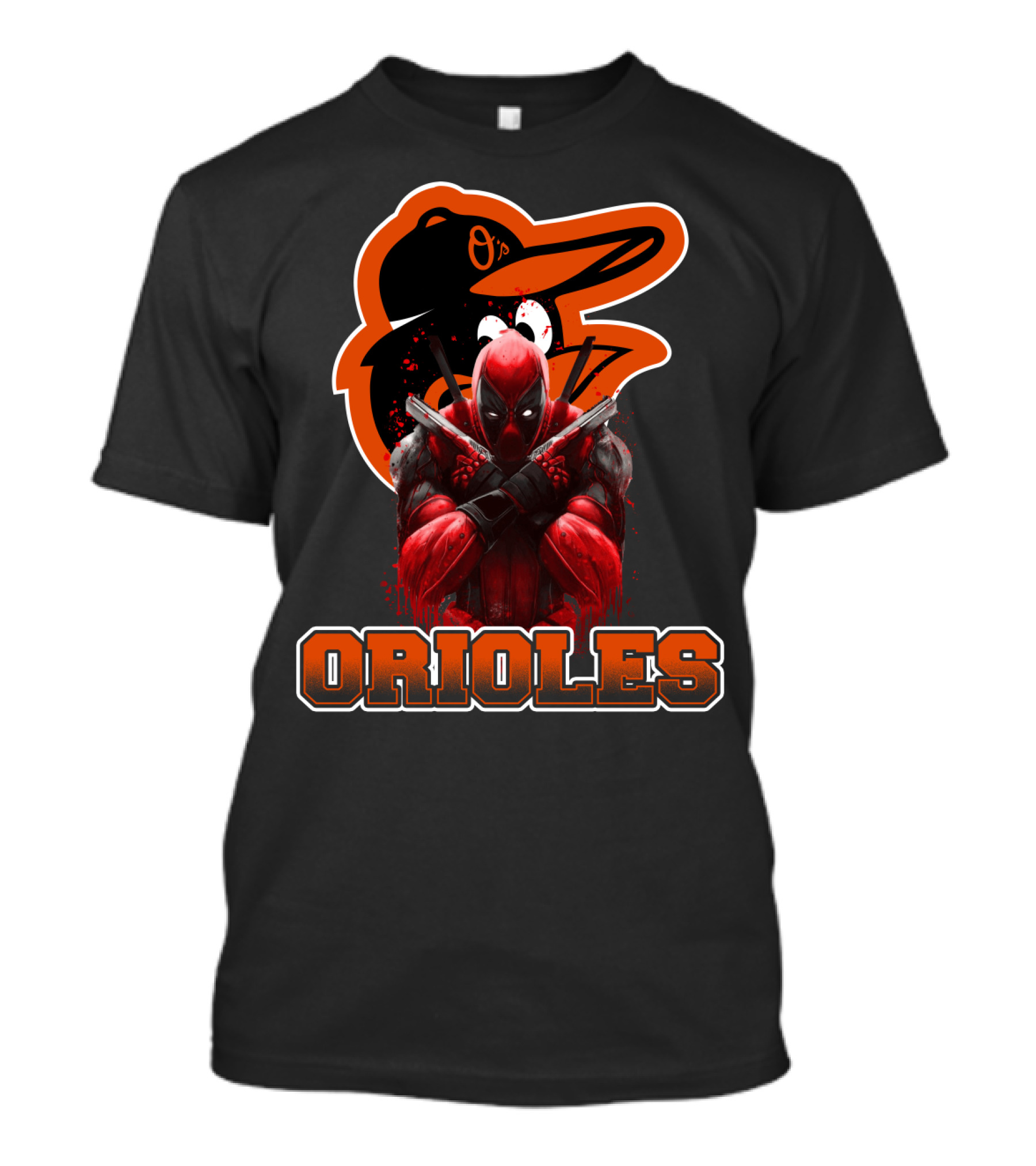 Baltimore Orioles Deadpool Crossover Fan Logo Orioles T-Shirt