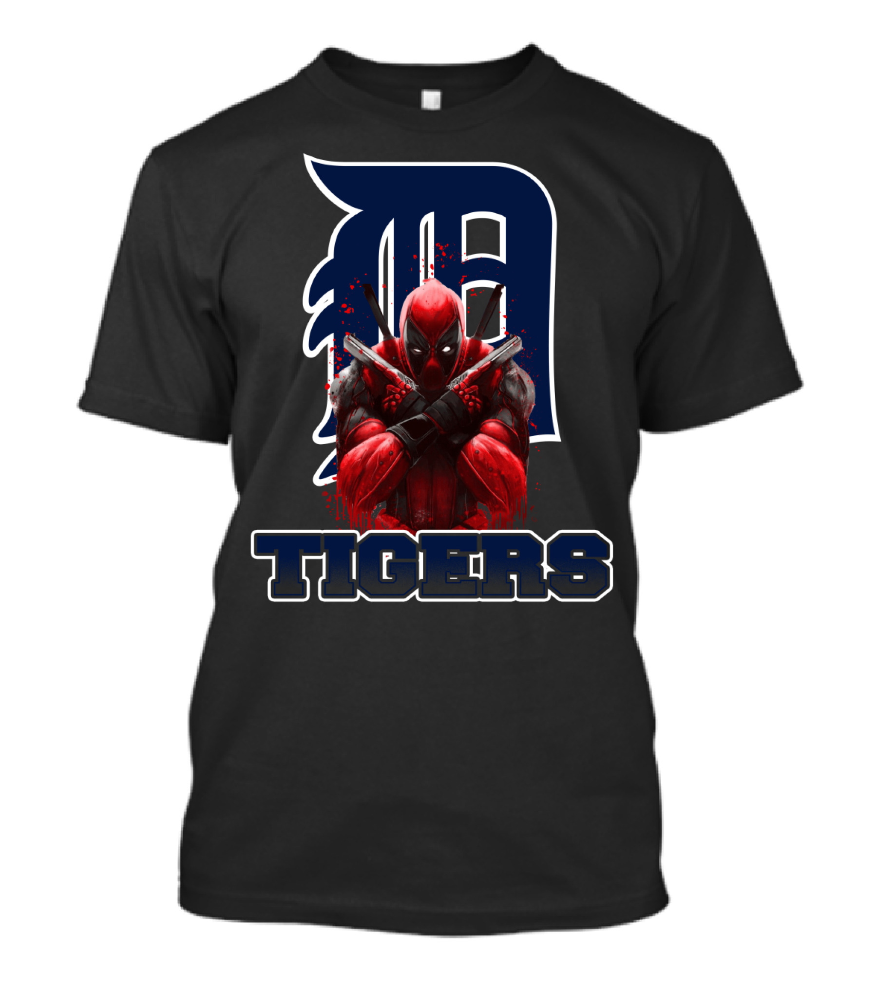 Detroit Tigers Deadpool Crossover With Iconic 'D' Logo And Character T-Shirt