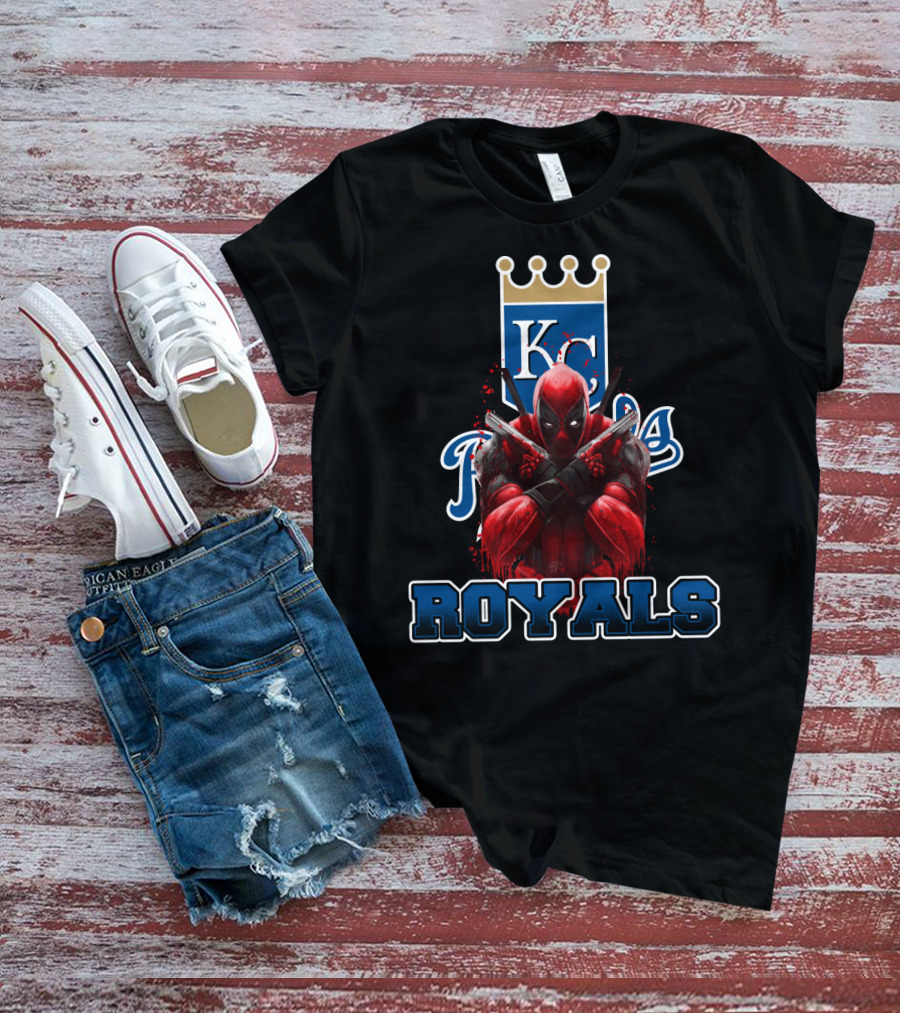 Royals KC Kansas City Deadpool Mashup Fan Crossover T-Shirt