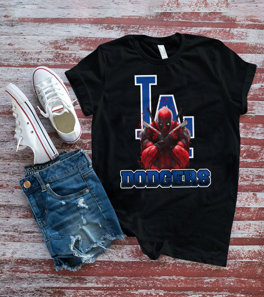 Los Angeles Dodgers Deadpool Crossover Fan Gear T-Shirt