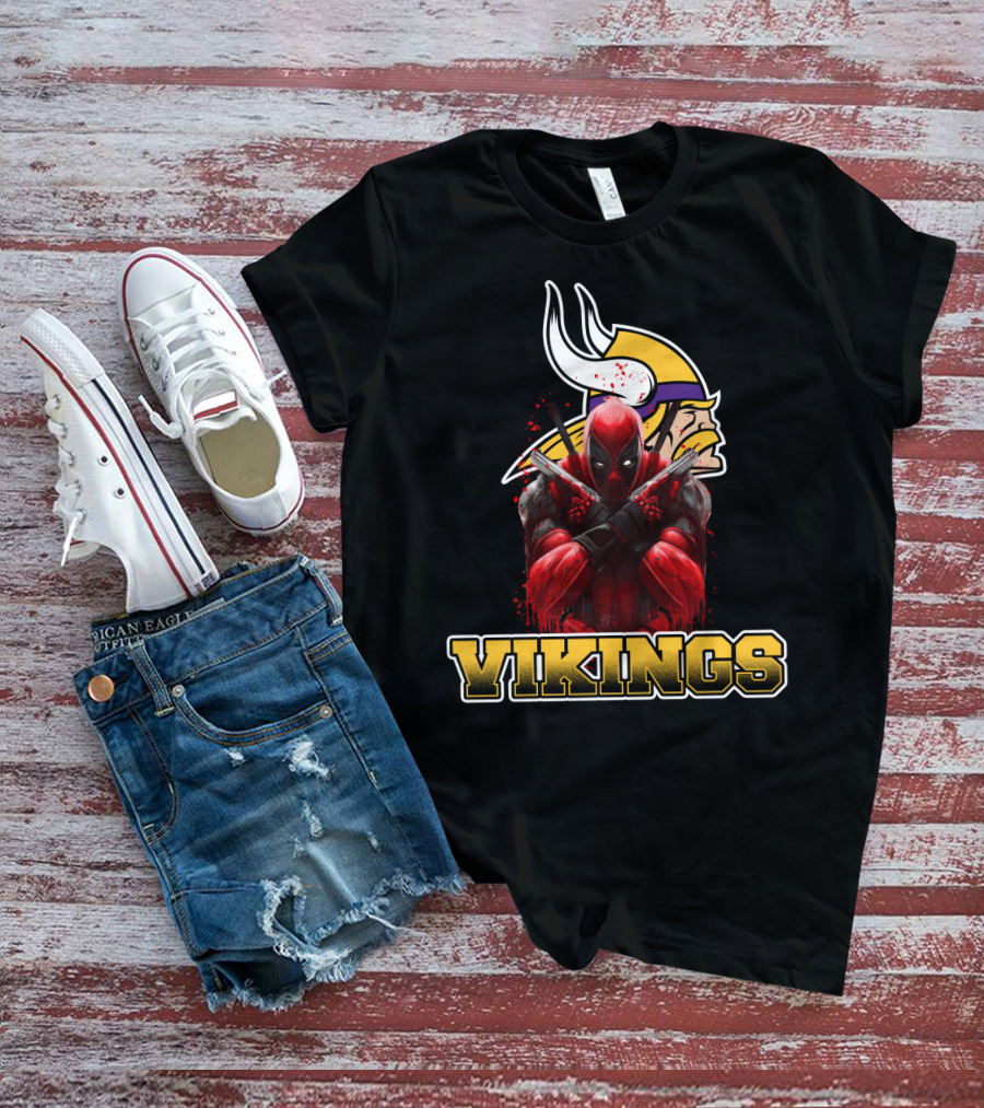 Minnesota Vikings And Deadpool Crossover Fans Unite T-Shirt