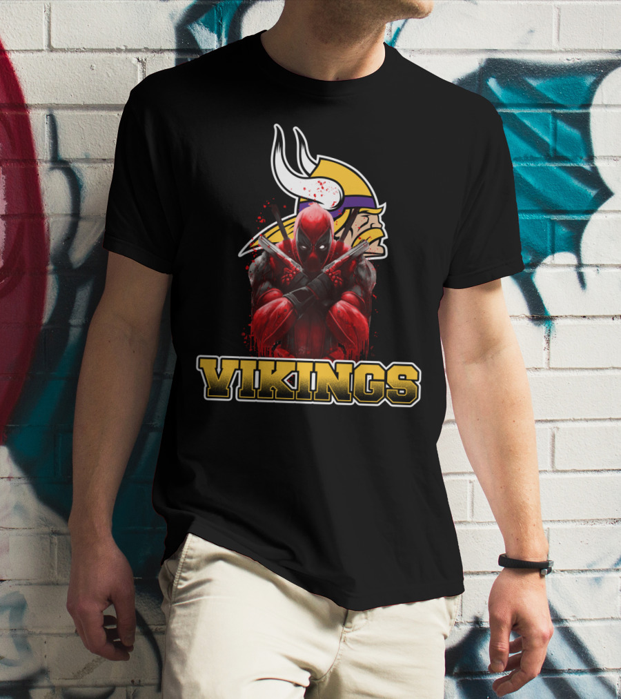 Minnesota Vikings And Deadpool Crossover Fans Unite T-Shirt