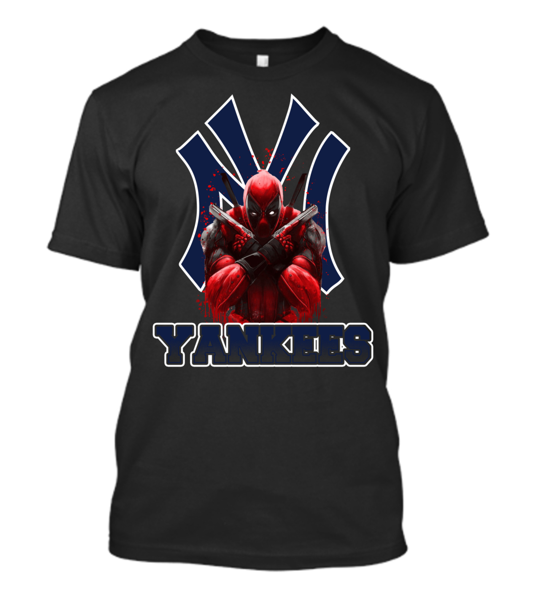 New York Yankees Logo With Deadpool Crossover For Fans T-Shirt