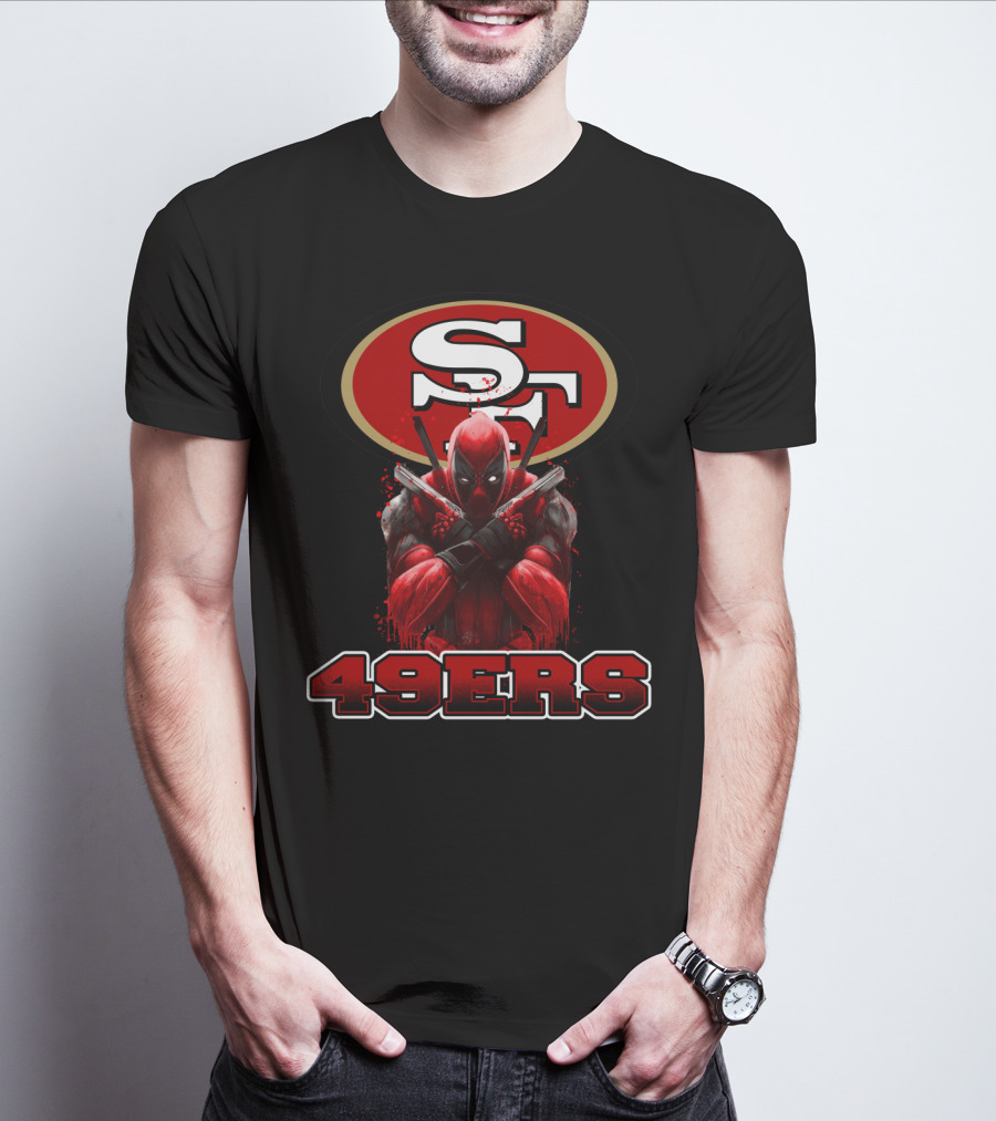 San Francisco 49ers NFL Logo And Deadpool Character Collaboration For Fans T-Shirt