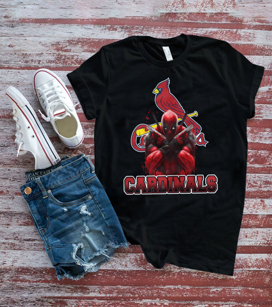 St. Louis Cardinals Deadpool Crossover For Baseball And Marvel Fans T-Shirt