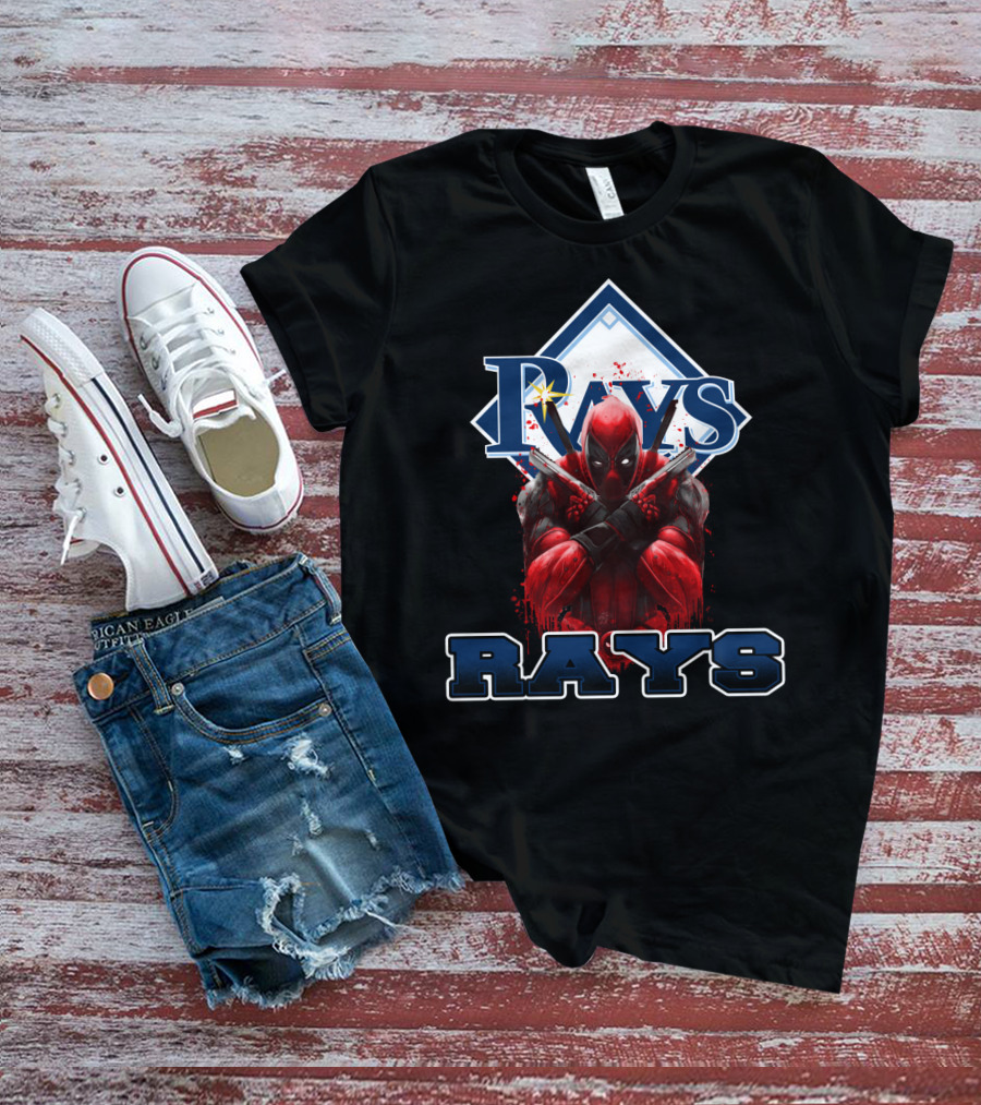 Deadpool Meets Rays Baseball Fans Collaboration Featuring Iconic Rays T-Shirt