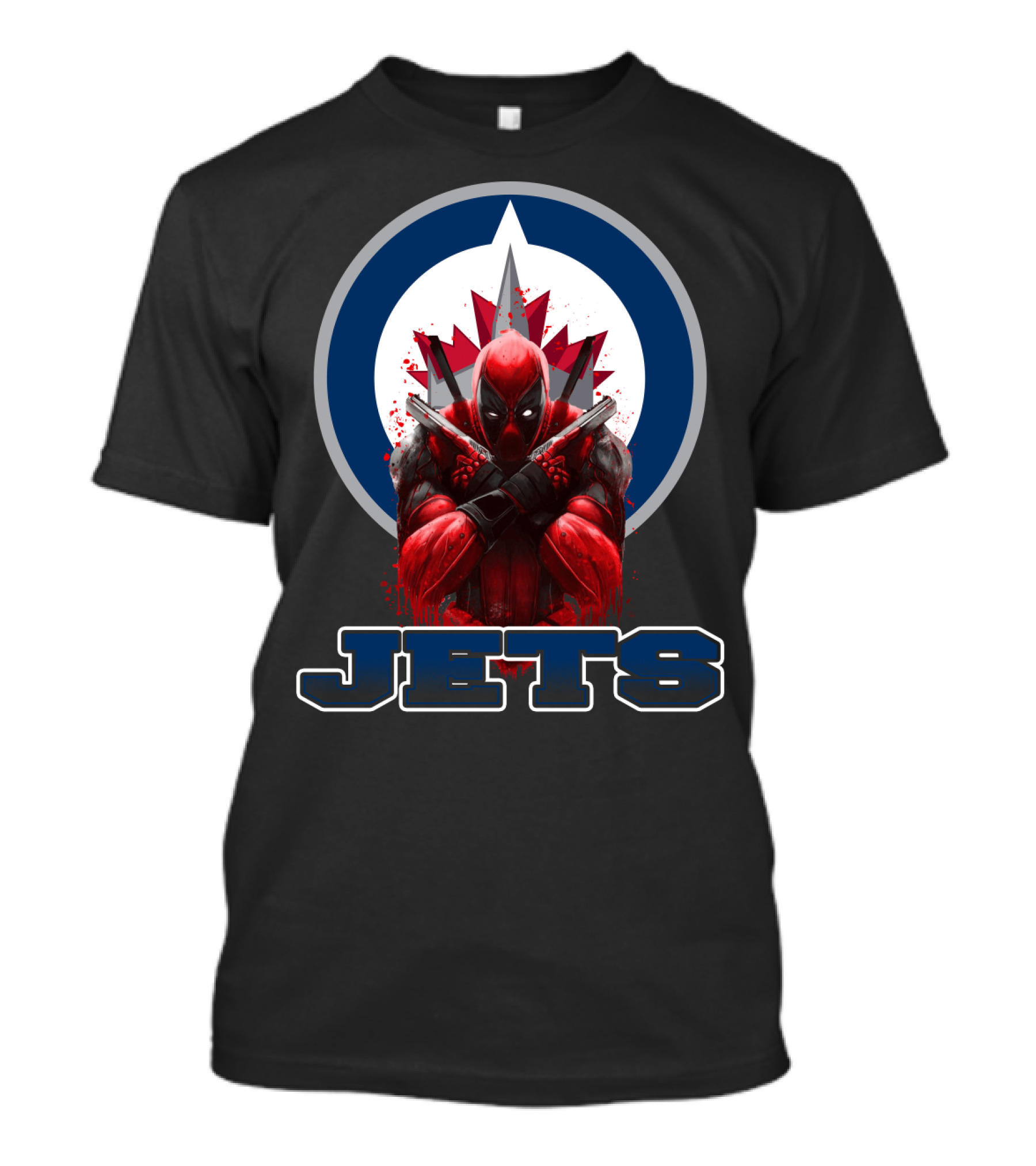 Winnipeg Jets Deadpool Crossover Logo Fans T-Shirt