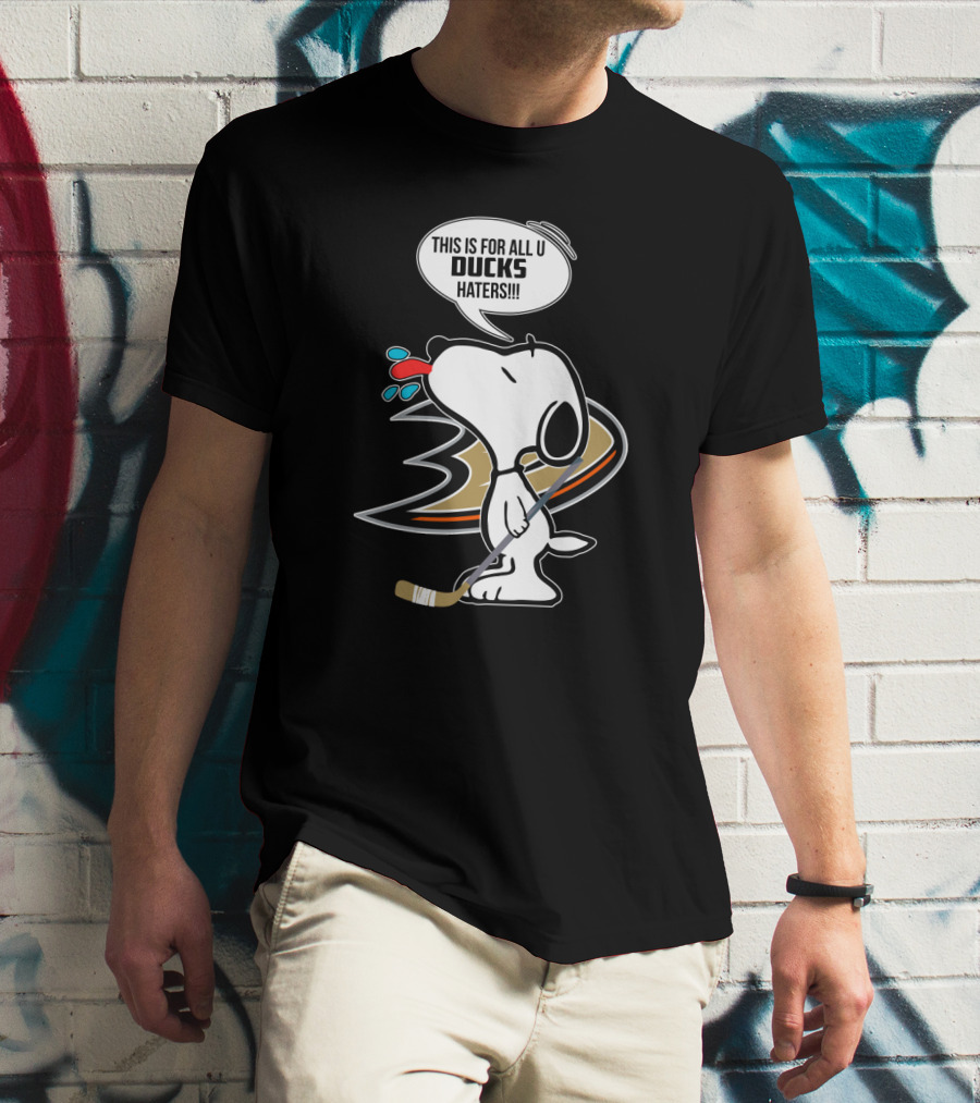 Snoopy Anaheim Ducks Haters Hockey Fan T-Shirt