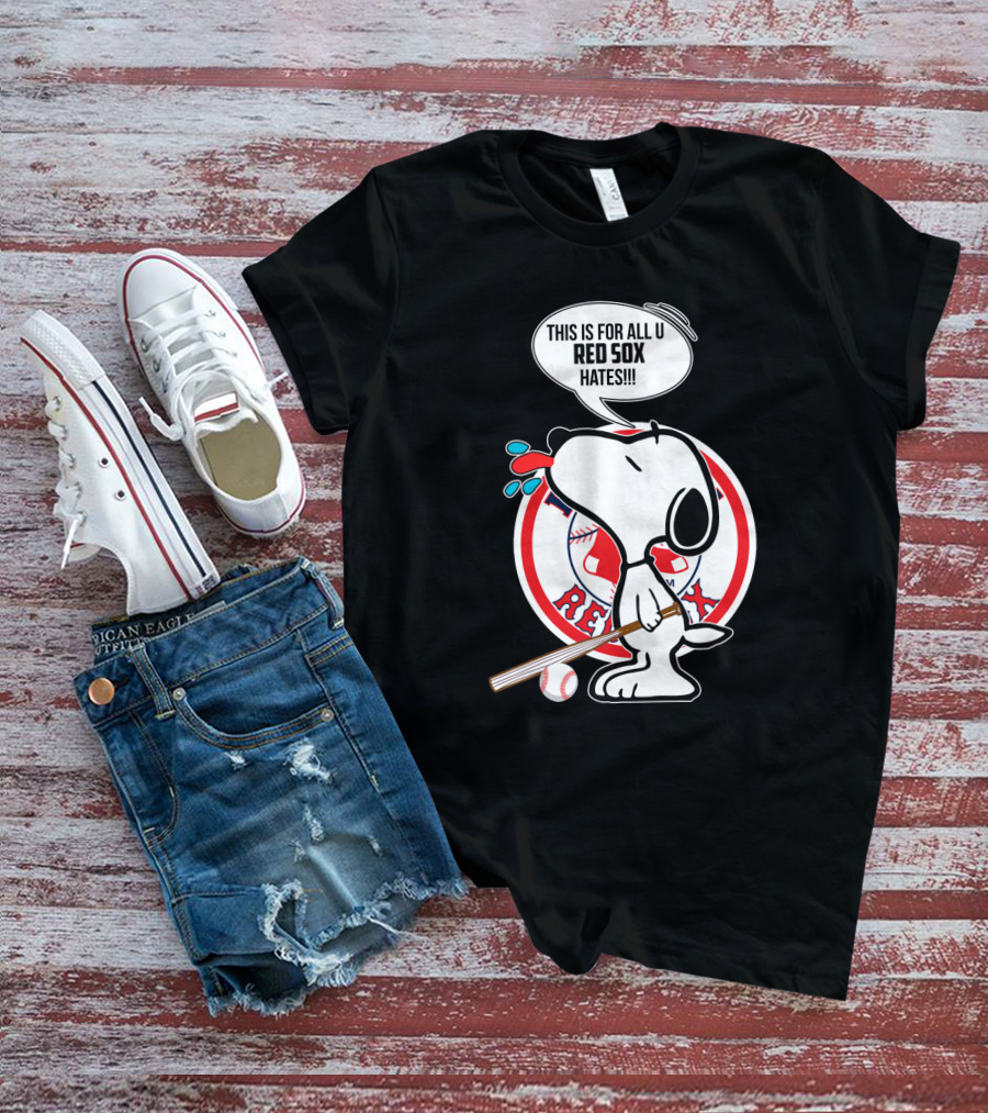 Snoopy Baseball Boston Red Sox Fans Humor Speech Bubble T-Shirt