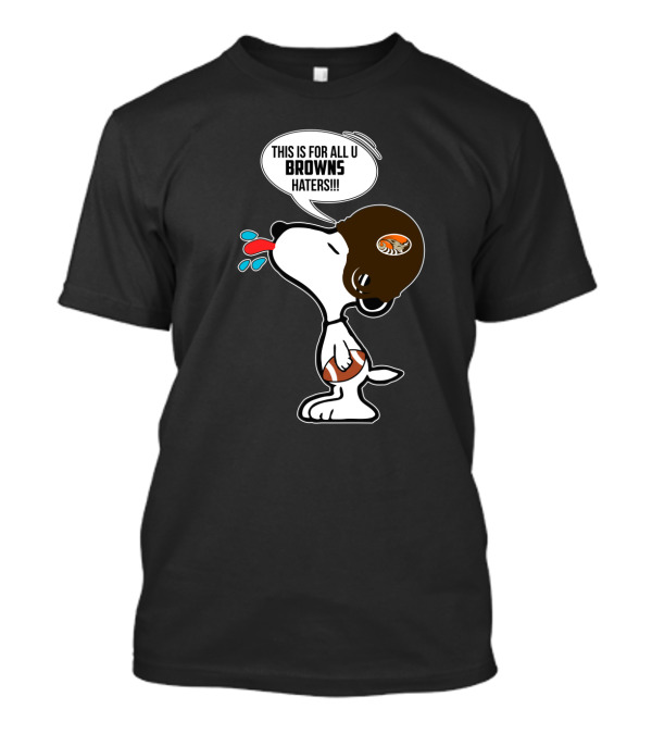 Snoopy Cleveland Browns Haters Football Fan Statement T-Shirt