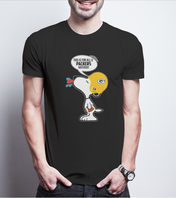 Snoopy Packers Haters Football Helmet Taunting T-Shirt