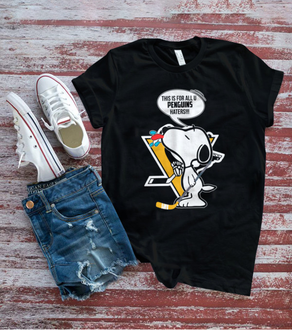 Snoopy Pittsburgh Penguins Hockey Speech Bubble Fan T-Shirt