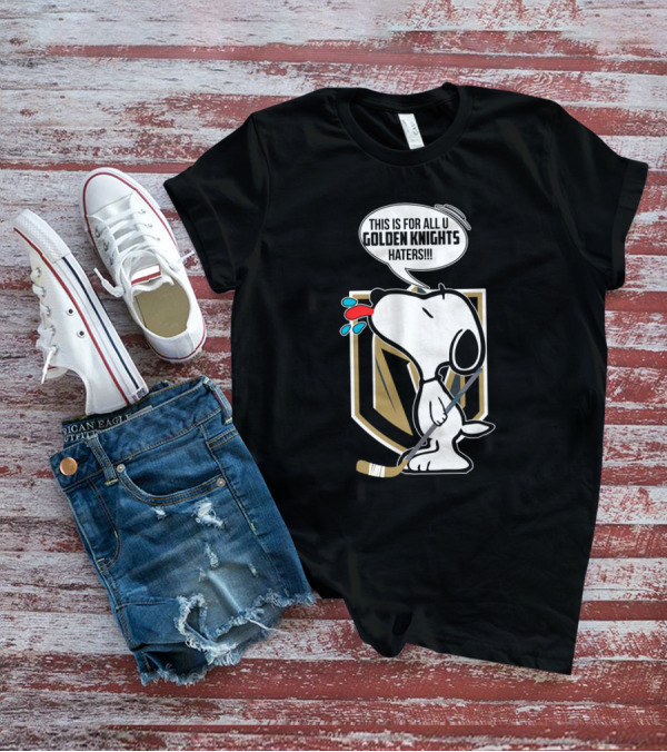 Snoopy And Vegas Golden Knights Haters Funny Hockey Theme With Iconic Character And Team T-Shirt
