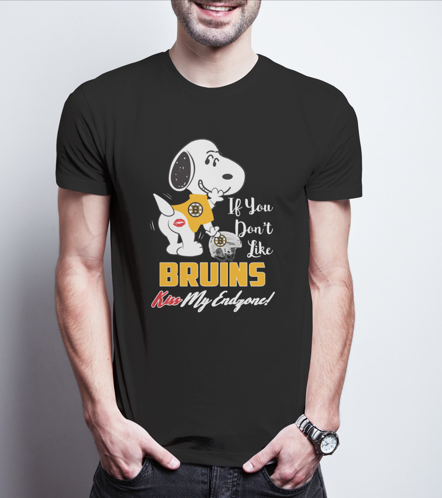 Snoopy If You Don't Like Bruins Kiss My Endzone Boston Bruins T-Shirt