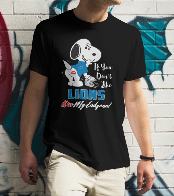 If You Don't Like Lions Kiss My Endzone Snoopy And Detroit Lions For Fans T-Shirt