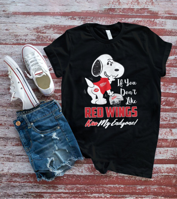 Snoopy If You Don't Like Red Wings Kiss My Endzone T-Shirt