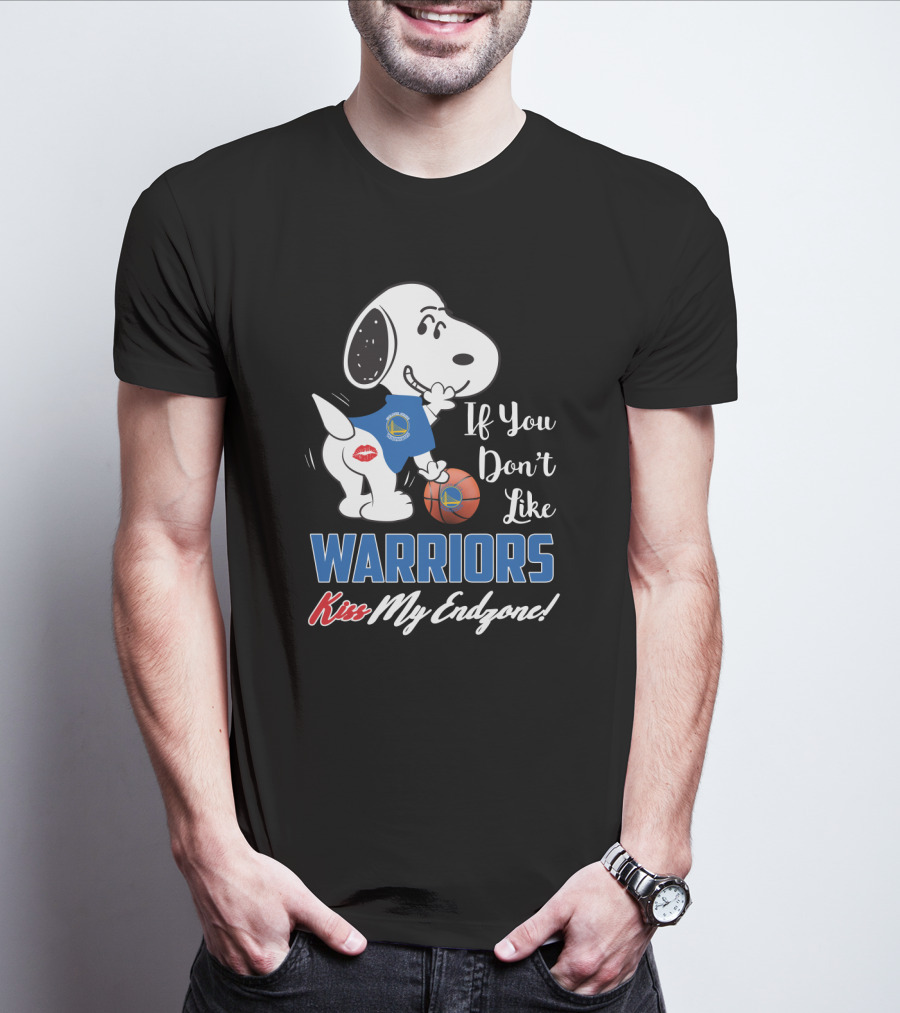 If You Don't Like Warriors Kiss My Endzone Snoopy Golden State Warriors Fans T-Shirt