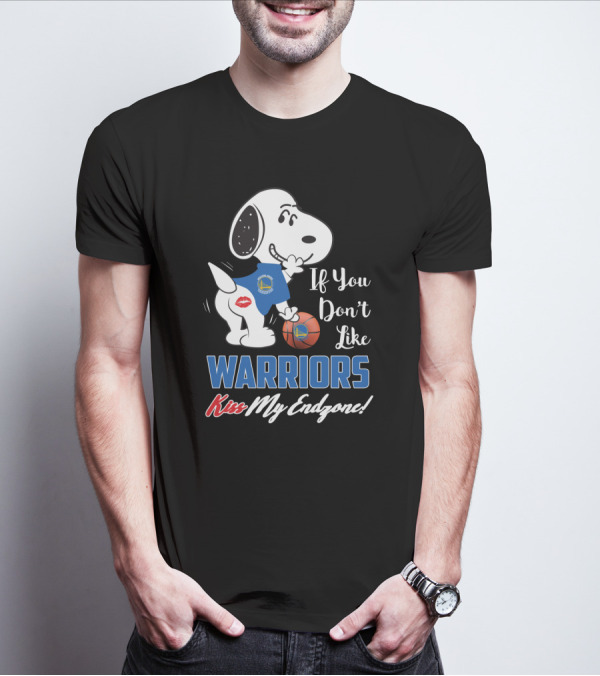 If You Don't Like Warriors Kiss My Endzone Snoopy Golden State Warriors Fans T-Shirt