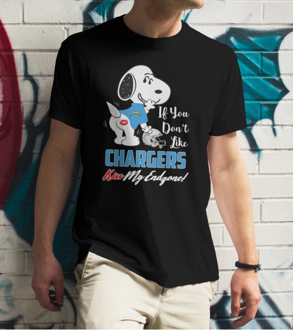 Snoopy Los Angeles Chargers If You Don't Like Chargers Kiss My Endzone T-Shirt