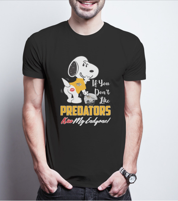 Snoopy Nashville Predators If You Don't Like Predators Kiss My Endzone T-Shirt