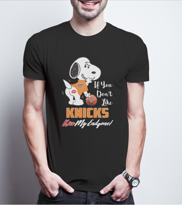 If You Don't Like Knicks Kiss My Endzone Snoopy And New York Knicks T-Shirt
