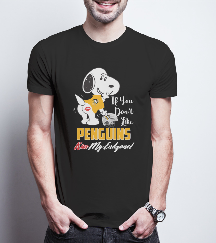 If You Don't Like Penguins Kiss My Endzone Snoopy Pittsburgh Penguins T-Shirt