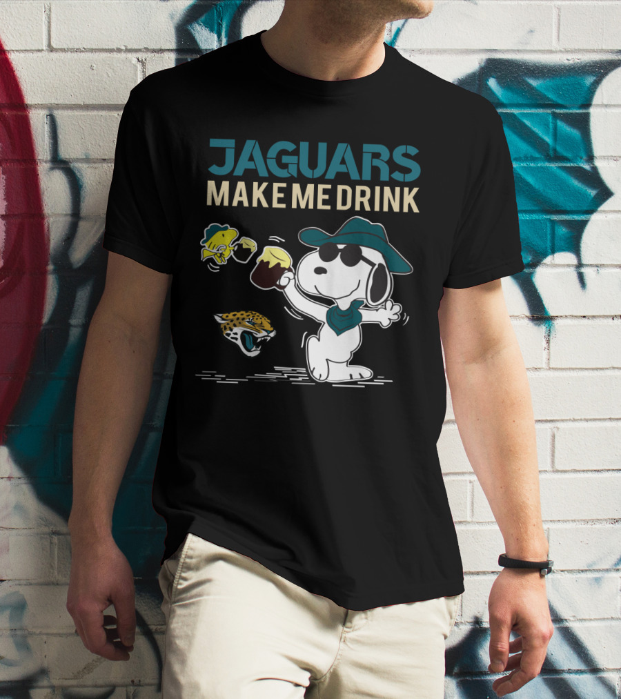 Jaguars Make Me Drink Snoopy For Jacksonville Jaguars Fans T-Shirt