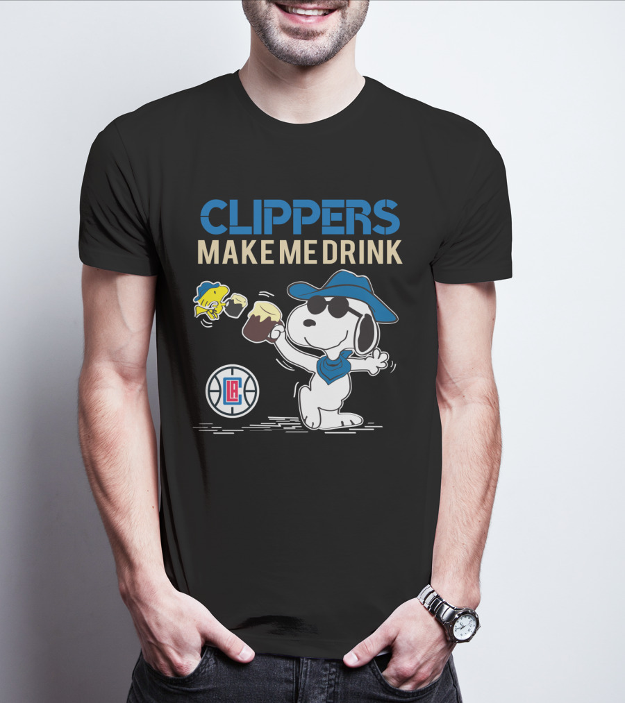Clippers Make Me Drink Snoopy La Clippers Fan Celebration T-Shirt