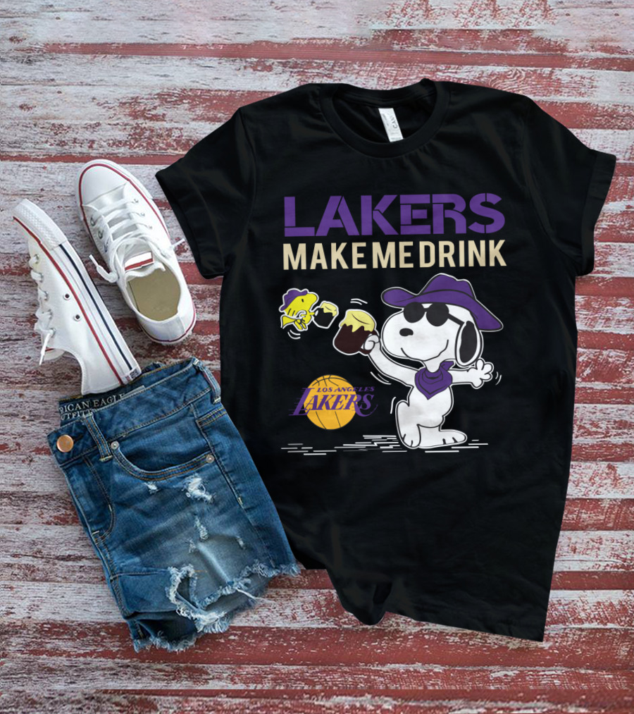 Snoopy Los Angeles Lakers Make Me Drink T-Shirt