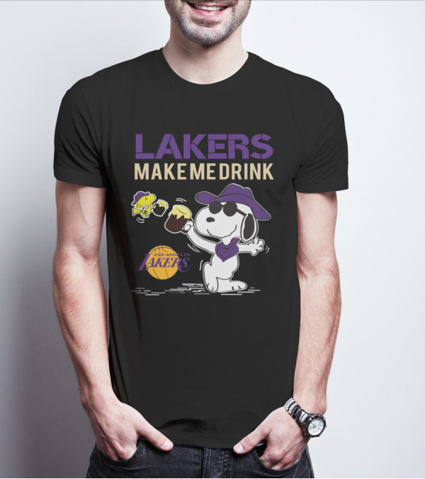 Snoopy Los Angeles Lakers Make Me Drink T-Shirt