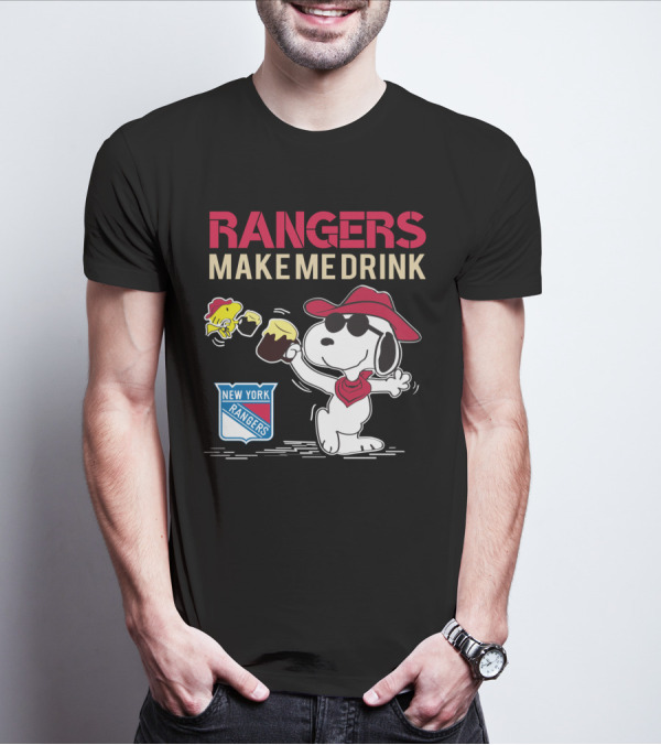 Rangers Make Me Drink Snoopy Celebrates New York Rangers Fans T-Shirt