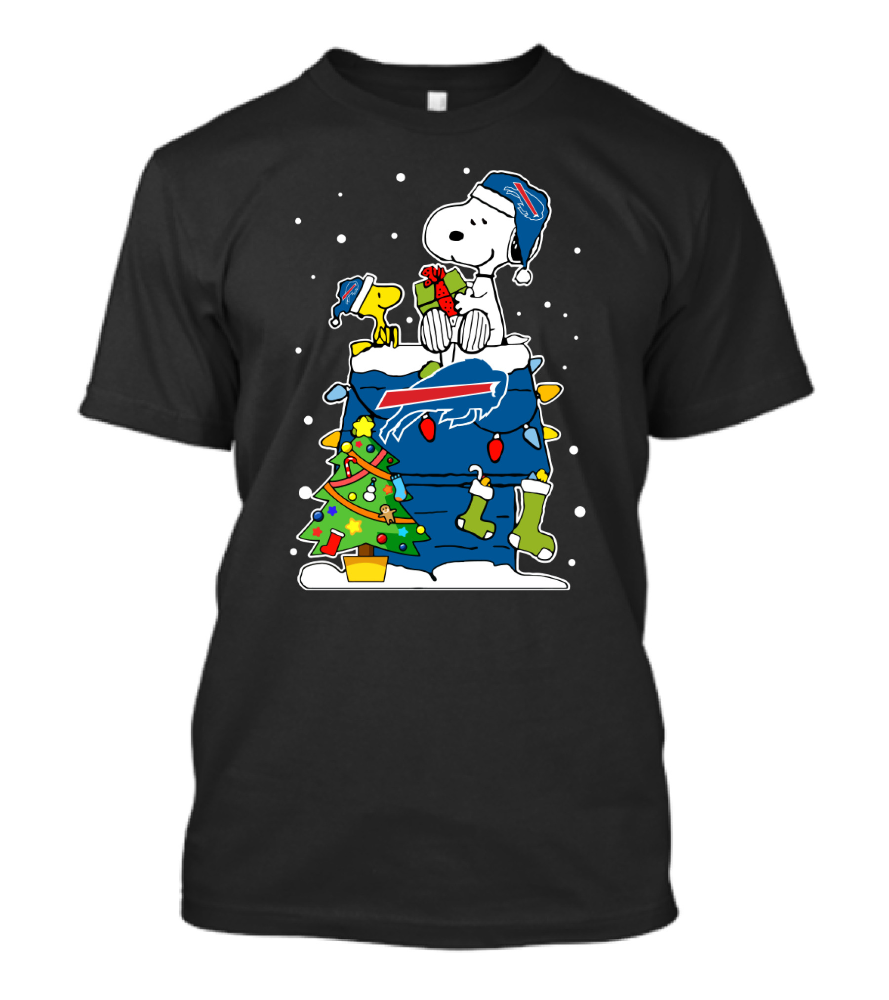 Buffalo Bills Christmas Snowy Snoopy And Woodstock Lover T-Shirt