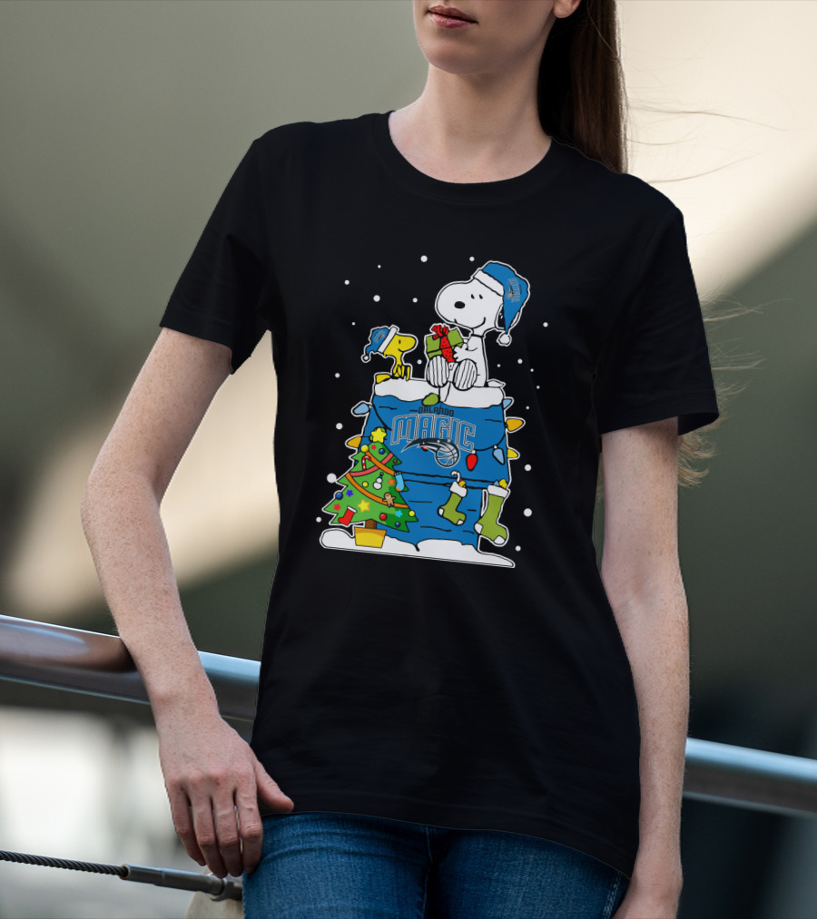 Snoopy And Woodstock Christmas With Orlando Magic Fans T-Shirt