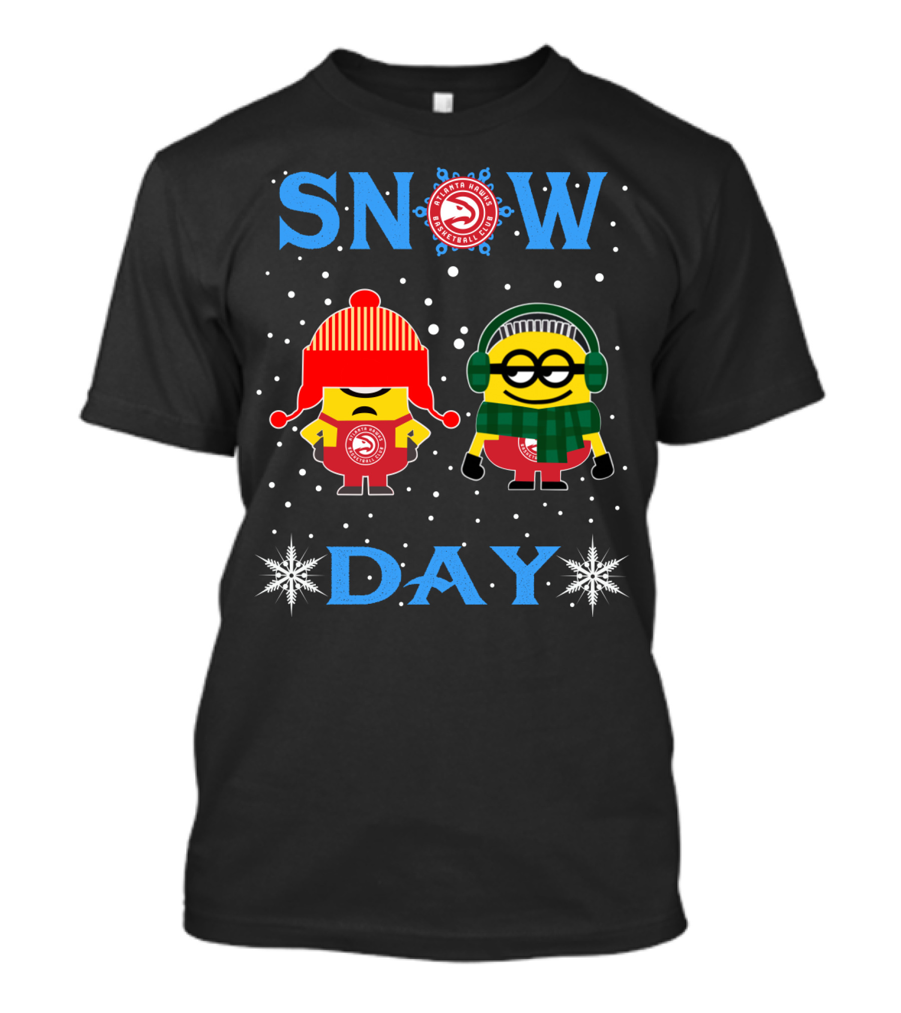 Atlanta Hawks Basketball Club Snow Day Minion Fans T-Shirt