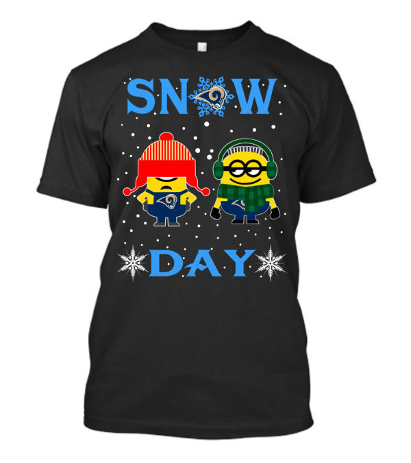 Snow Day Los Angeles Rams Minions Fans Winter Fun T-Shirt
