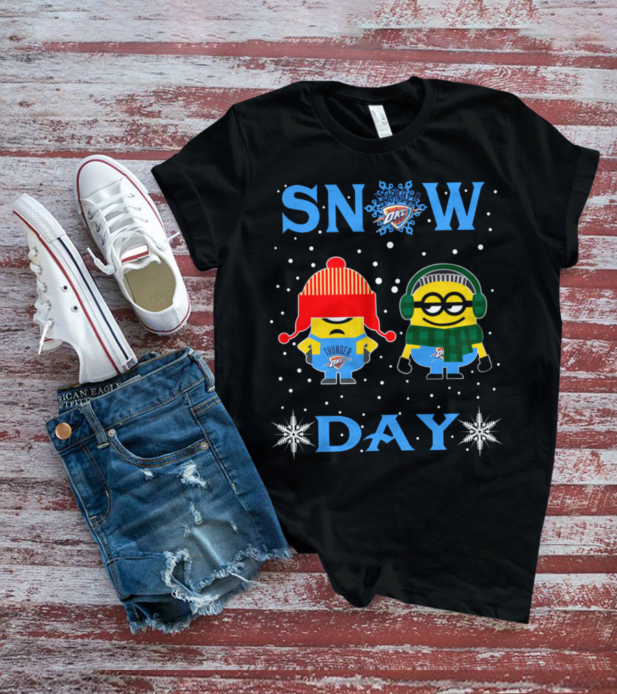 Snow Day Oklahoma City Thunder Minion Collaboration T-Shirt