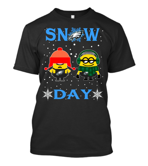 Philadelphia Eagles Snow Day With Minions T-Shirt